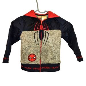 Marvel Spiderman Boys 4T Long Sleeve Full-Zip Hooded Quilted Jacket *Minor Flaw*